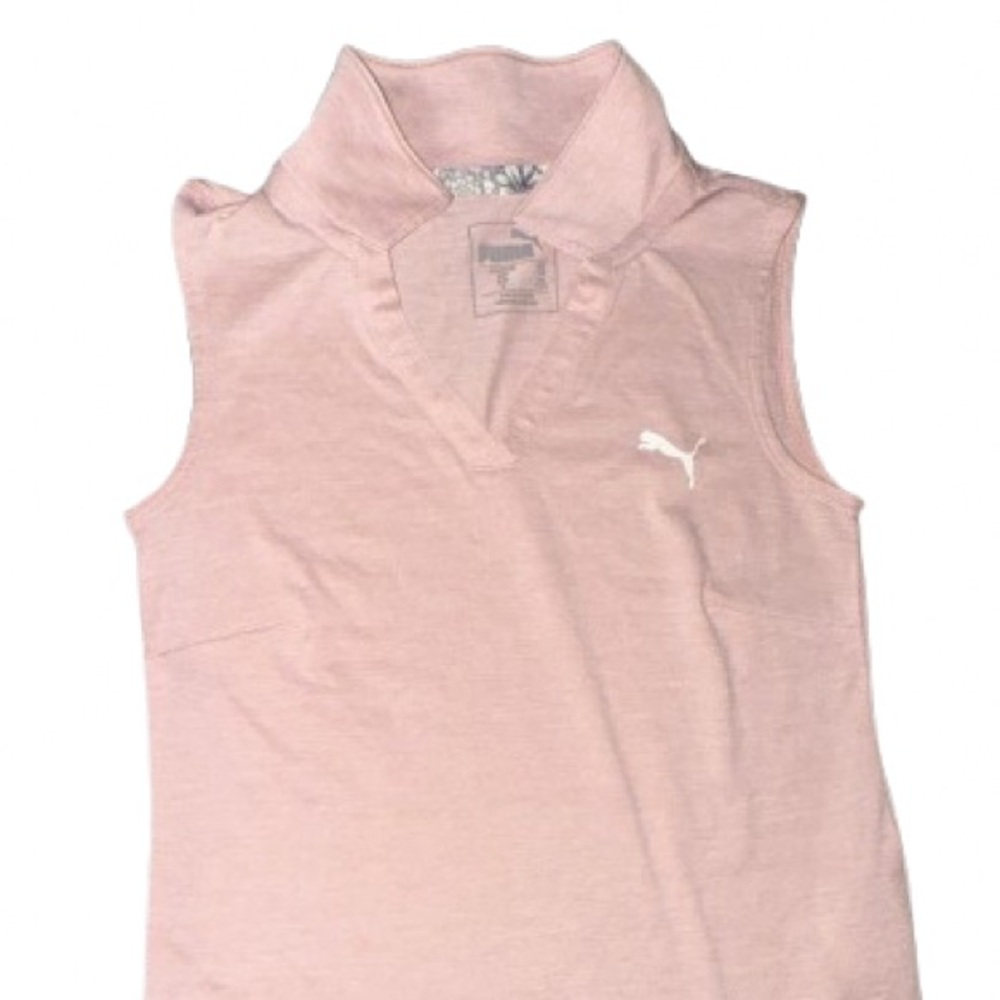 Puma Kids Pink Sleeveless Golf shirt